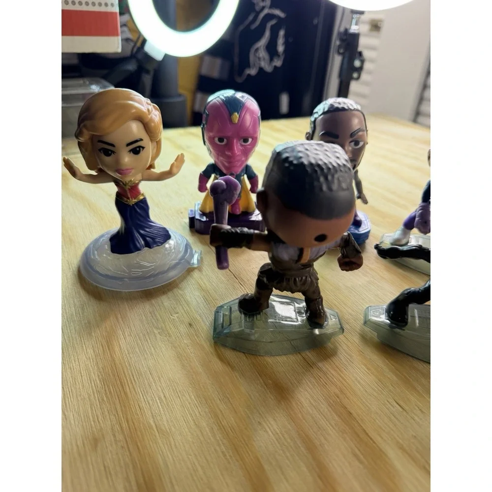 McDonald's Marvel Avengers Mini Figure Lot Black Panther Captain‎ Marvel Vision